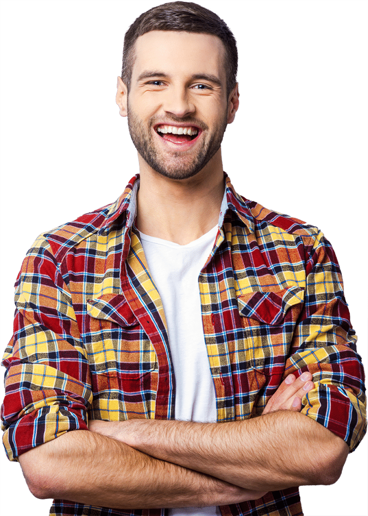 dental patient smiling after expose and bond procedure Voorhees, NJ